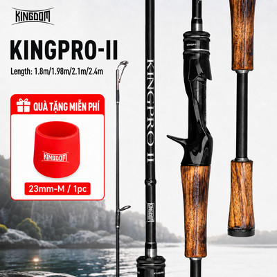 Cần câu Kingdom KINGPRO-II 1.8m / 1.98m / 2.1m 2 Phần 96g L / ML / M Cần đúc điện quay 24T Cần du lịch câu cá bằng Carbon Thanh gỗ Thanh thu hút siêu nhẹ