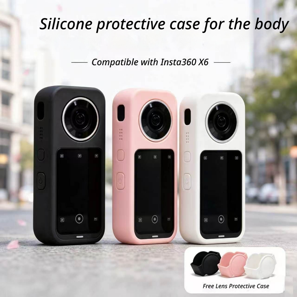 Vỏ Silicon Toàn Cảnh Cho Insta360 X6 Bảo Vệ Ống Kính Cho Insta360 X6 Thân Xe Cho Insta360 Silicon Ốp