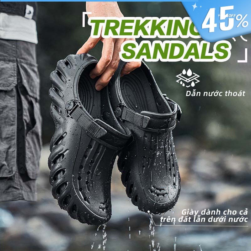 【XTEP】TREKKING SANDALS | Dép đi ngoài trời chống trượt nhẹ dành cho nam,Dép sandal bãi biển đế mềm, 
