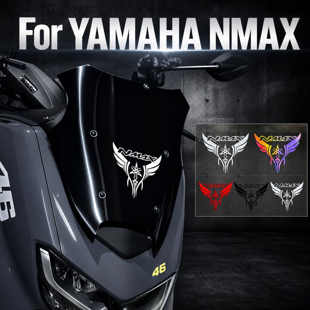 2 TRONG 1 Bộ PH Yamaha NMAX V1 V2 NMAX155 nmax300 Nhãn Dán Logo Kính Chắn Gió + Tay Cầm Bọc Decal Nh