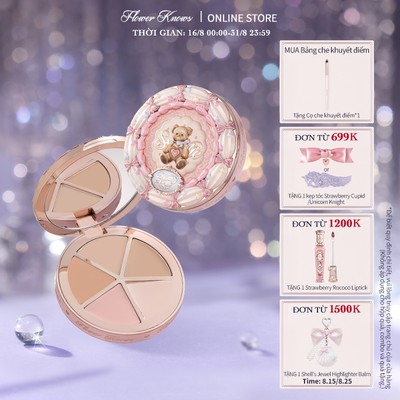 Flower Knows The Sweetie Bear Collection Bảng che khuyết điểm 4 màu 6.4g