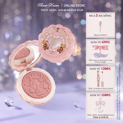 Phấn má hồng Silk Satin Collection Flower Knows The Sweetie Bear Blush 5g