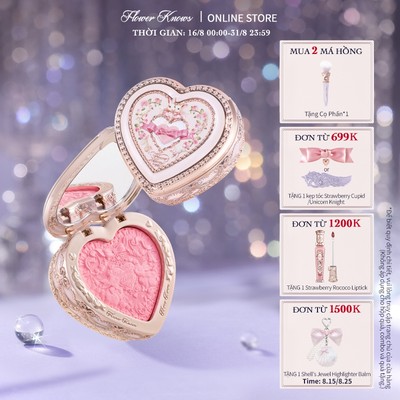 Phấn Má Hồng Flower Knows Bunny Garden Bộ sưu tập Blush Sáng Tự Nhiên Xả Lâu Dài Mềm 5g