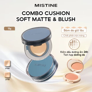 Mistine Poreless BB CC Cushion Kem che khuyết điểm kiểm soát dầu chống thấm nước lâu trôi + Phấn má hồng không tập trung