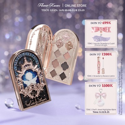 Bảng phấn mắt Flower Knows hình thiên thần nhỏ phối hoa xinh xắn 10.5g