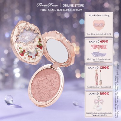 Phấn má hồng FLOWER KNOWS Strawberry Rococo 5g họa tiết dập nổi