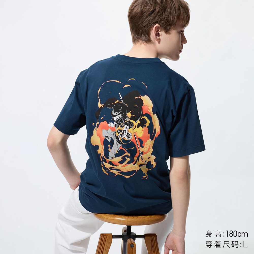 Xuân Hè Mới 488246 Áo thun in hình Uniqlo One Piece dành cho nam và nữ / tay ngắn