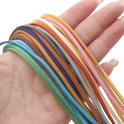 4m 2.5mm Hàn Quốc Da Lộn Dây DIY Phụ Kiện Trang Sức Vòng Tay Vòng Cổ Dây Dệt Dây Da Vuông
