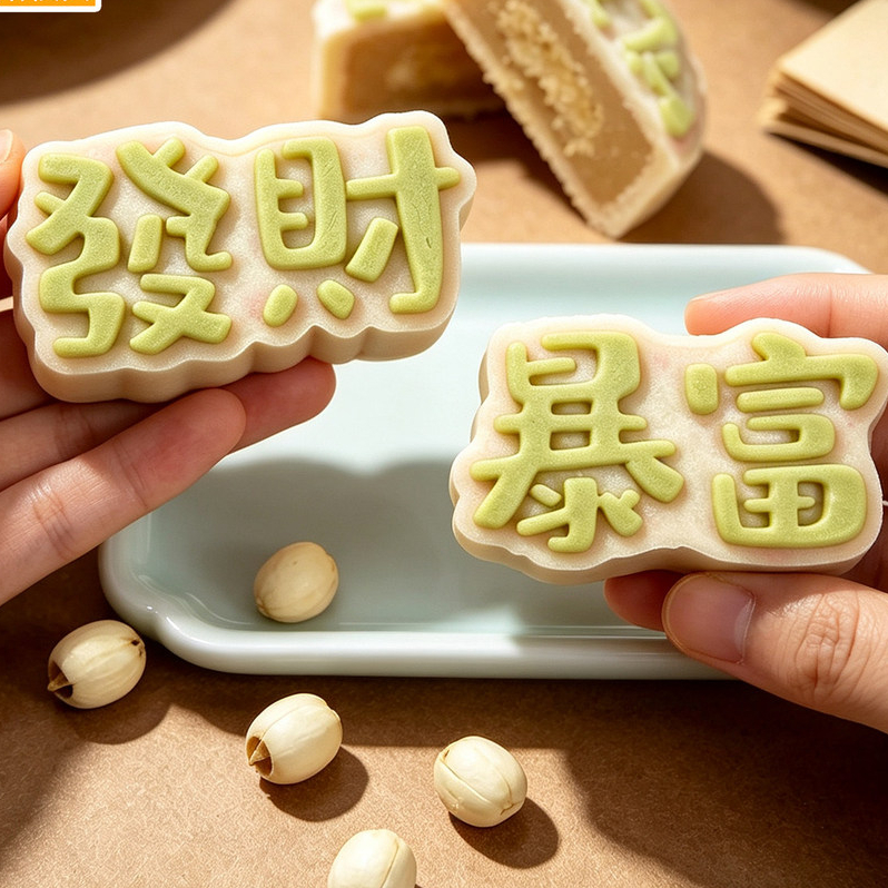 〖 Fortune Get Rich Mid-Autumn Festival Khuôn bánh trung thu 〗 Khuôn lễ hội trung thu Khuôn bánh trun