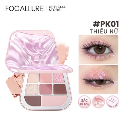 [COMB] Bảng phấn mắt FOCALLURE Sắc tố cao + Bộ cọ 6 mảnh Dễ dàng pha trộn lâu trôi không ngứa