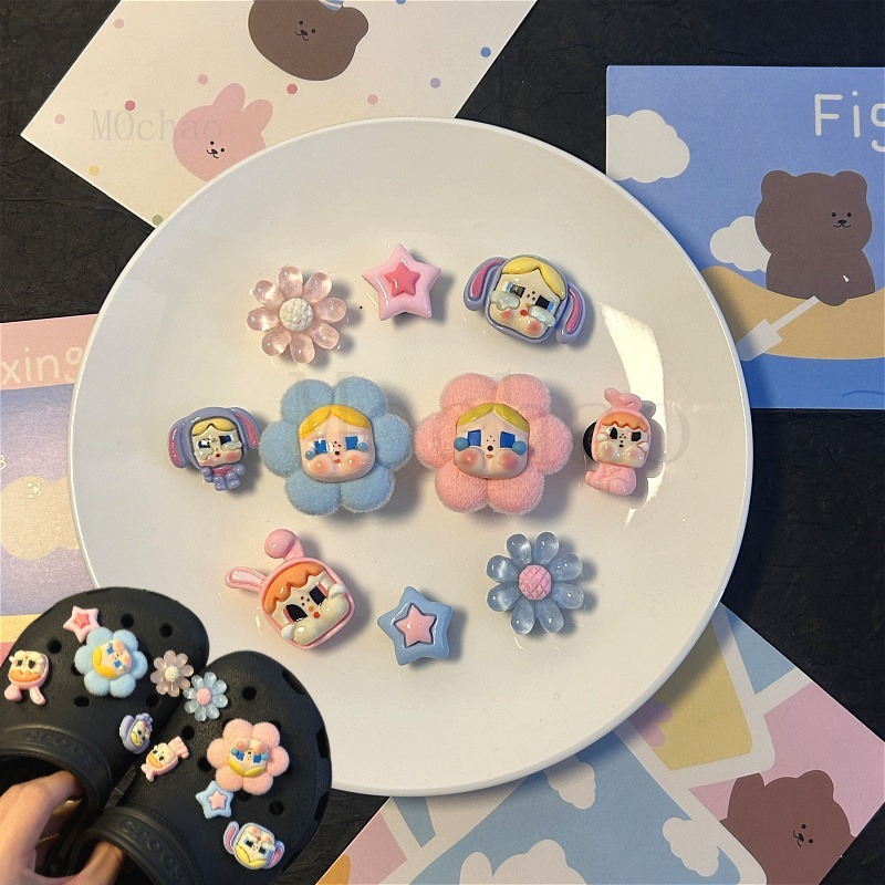 Bộ 10 con NEW【Jitbitz】sticker charm 2d/3d dép Sục, phụ kiện gắn giày dé｜sandal 、【Crocs、dép cá sấu、s