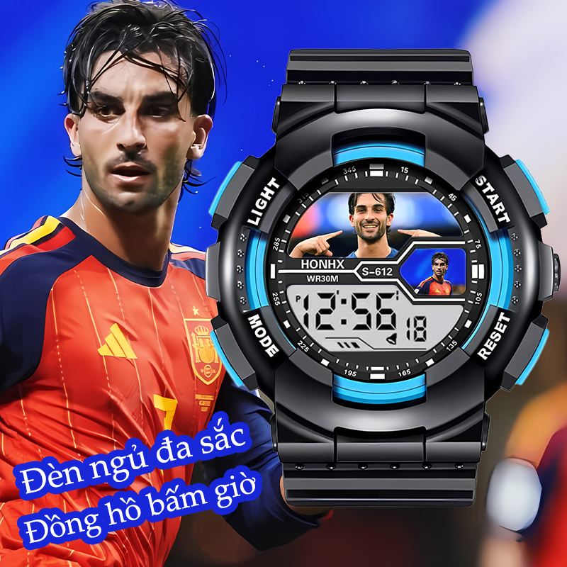 Ferran Torres Soccer Star Print Pattern Đồng hồ điện tử Anime dành cho trẻ mới biết đi Bộ giữ thời g