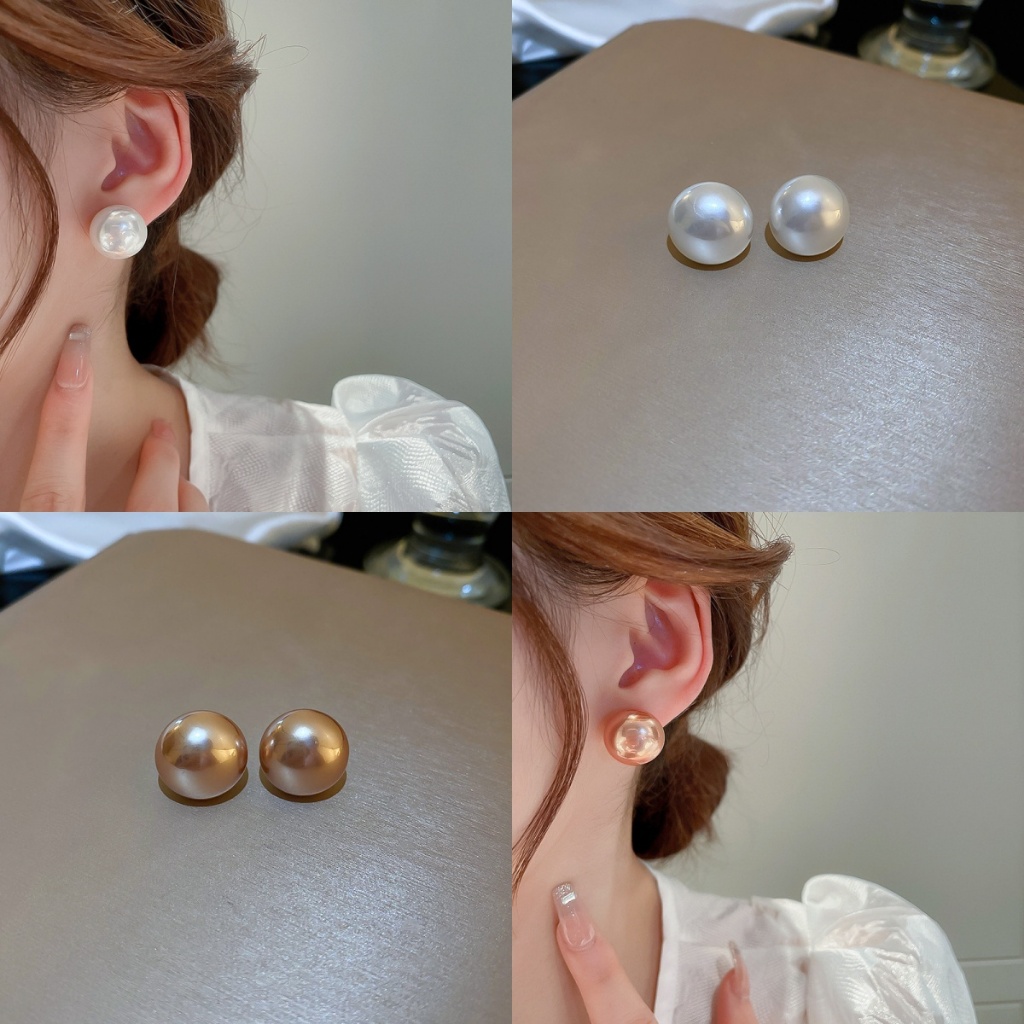 2 Chiếc Đơn Giản Bạc Kim Hạt Ngọc Trai Bông Tai Thời Trang Pháp Đa Năng Đi Lại Bông Tai retro Ánh Sáng Sang Trọng Cao Cấp Trang Sức