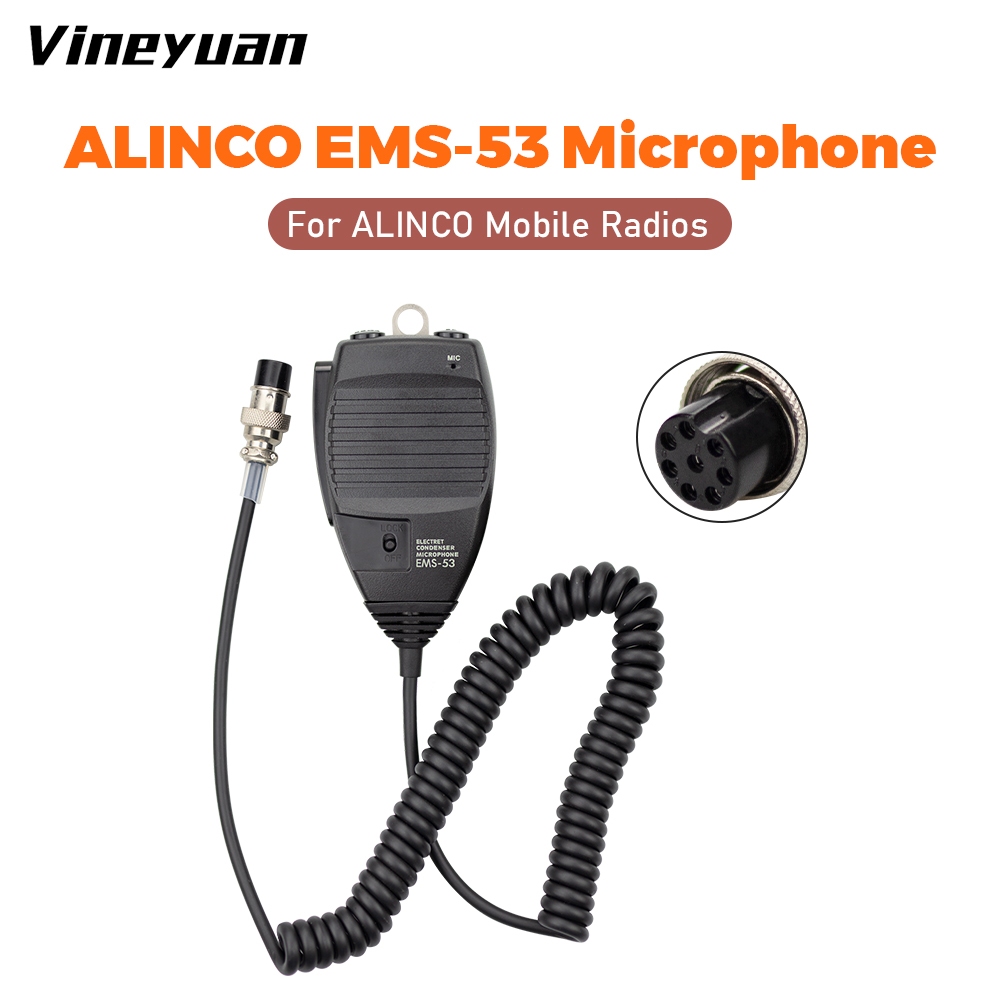 [HM-07] Micro vô tuyến EMS-53 Mic cầm tay DTMF 8pin cho đài phát thanh Alinco DR-03T DR-06T DR-145 D