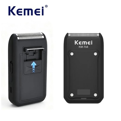 Kemei T68 Điện Bỏ Túi Máy Cạo Râu Nam Không Dây Sạc Nhỏ Máy Cạo Râu Loại C Mini Qua Lại Một Lưỡi Dao Cạo