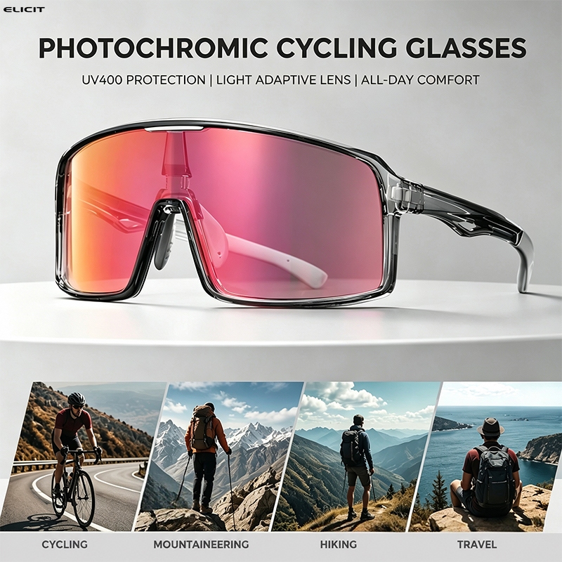 ELICIT Photochromic Kính Đi Xe Đạp Đường Núi Kính Mát Xe Đạp Dành Cho Nam Nữ Thể Thao Ngoài Trời UV4