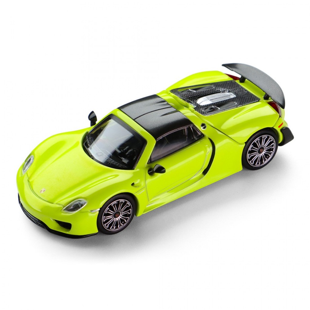 Xu hướng sở thích 241086(A) 1 / 64 Porsche 918 Spyder Acid Green Diecast Scale Model Car