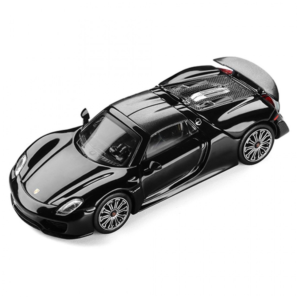 Xu hướng sở thích 241086(B) 1 / 64 Porsche 918 Spyder Black Diecast Scale Model Car