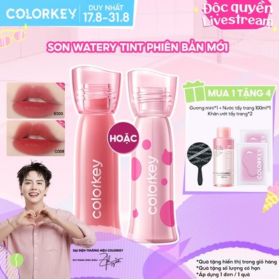 [LIVE - MUA 1 TẶNG 4] Son COLORKEY Watery Tint Phiên Bản Mới - Bền Màu Lâu Trôi, Dưỡng Ẩm Nhẹ Môi, Không Dính Cốc 2.5g
