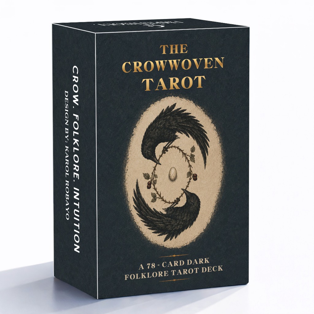 78 Thẻ Tarot Deck, 13x8 Cm Crow Dệt Tarot Cards, Bao gồm Hướng dẫn sử dụng giấy, Nghệ thuật dân gian