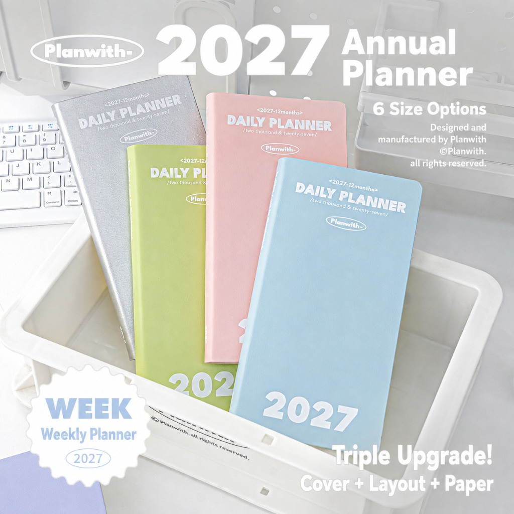 Sổ Planner Planwith 2027 WEEK / MINI Lập Kế Hoạch Năm, Tháng Và Tuần