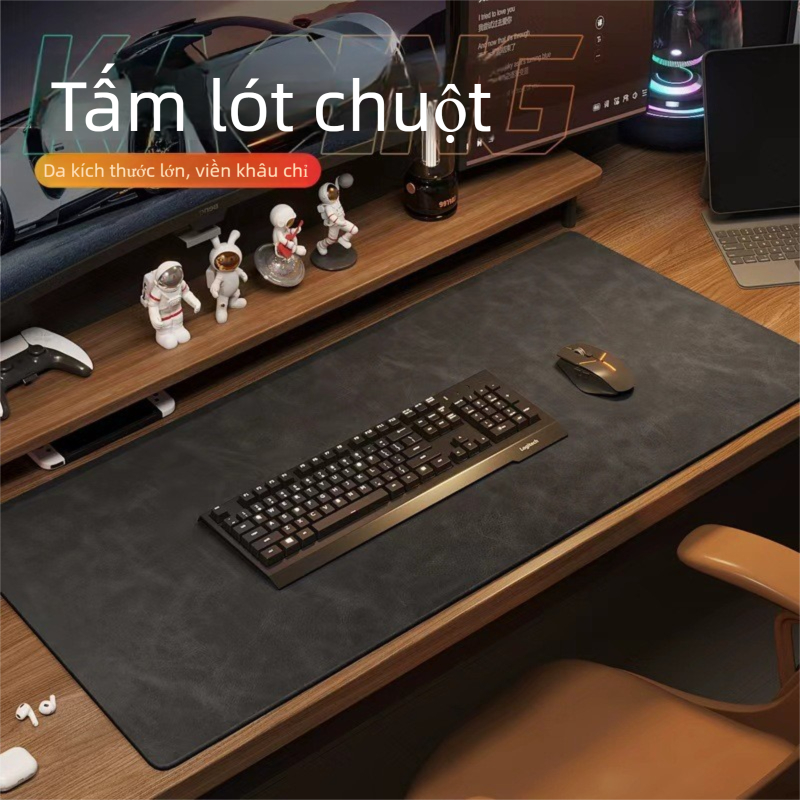Miếng Lót Chuột PVC Crazy Horse Da Để Bàn Văn Phòng Máy Tính Bàn Phím Pad Kích Thước Lớn 60x30 70x40