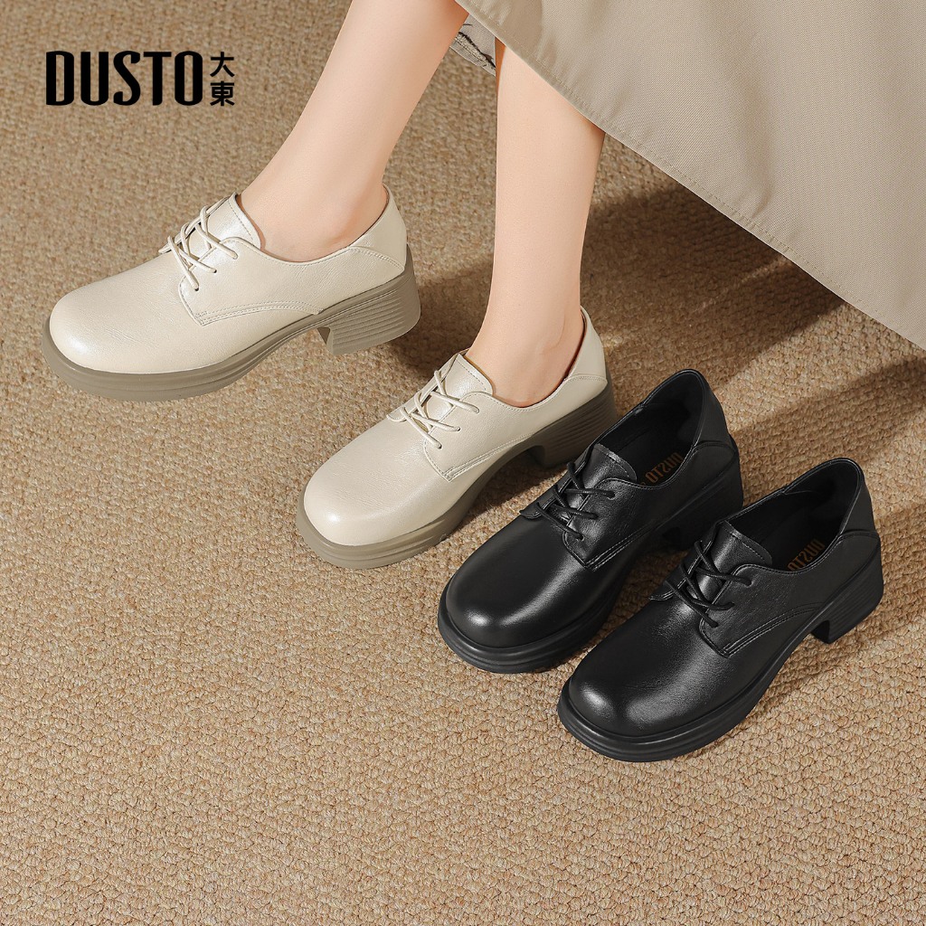 DUSTO Giày nữ Giày da đế dày buộc dây DWA301112A