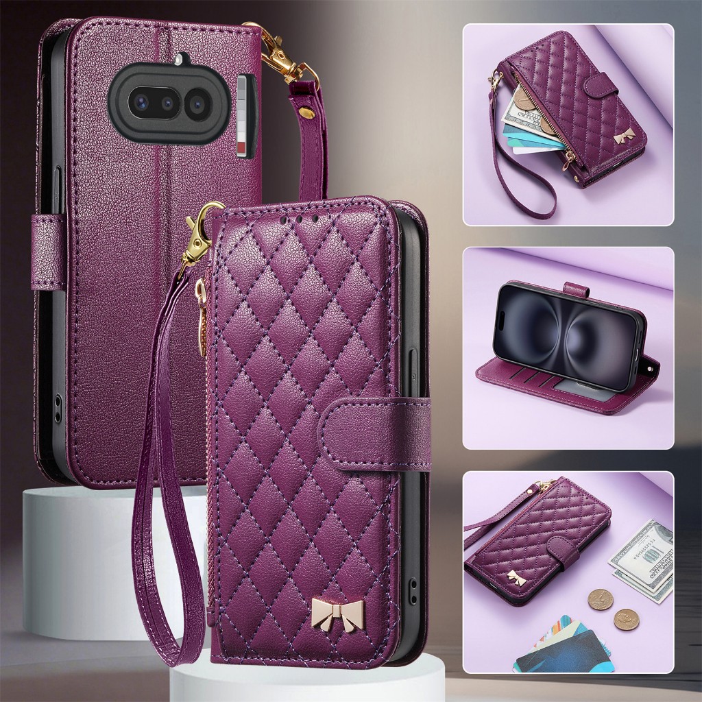 For Nothing Phone (4A) Pro Phone 4A Leather Wallet Flip Phone Case có khe cắm thẻ
