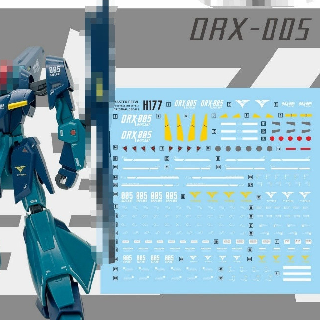 Decal trượt nước chi tiết MASTER H177 áp dụng cho Model HG 1 / 144 GAPLANT ORX-005 không chứa