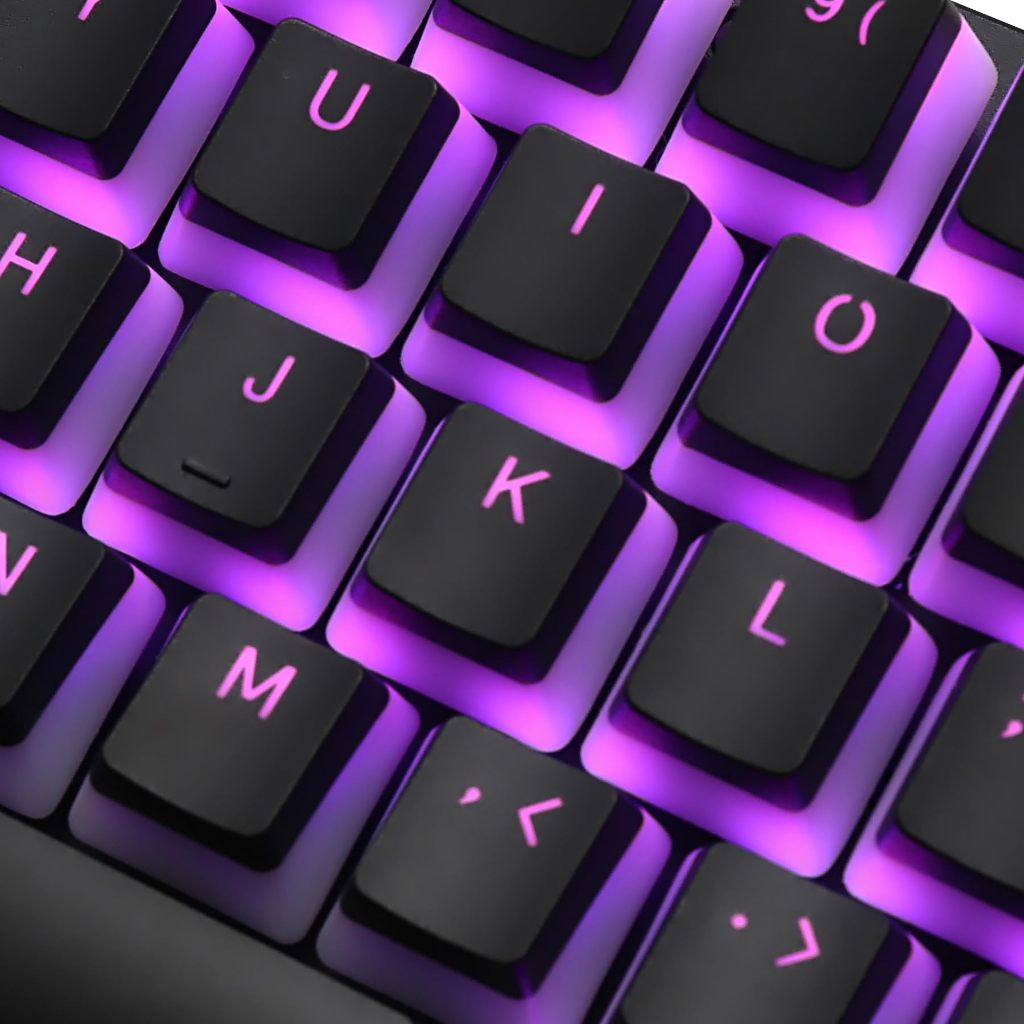Màu đen Pudding PBT Keycaps Doule Shot Đèn nền RGB mờ Keycaps OEM Profile cho bàn phím