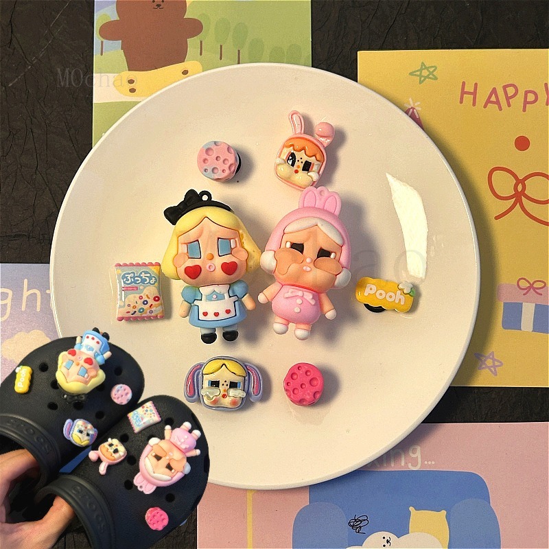 Set 8 món Jitbitz charm 2D/3D - Sticker dép Sục, Crocs, cá sấu-Phụ kiện gắn dép,Quà tặng dễ thương