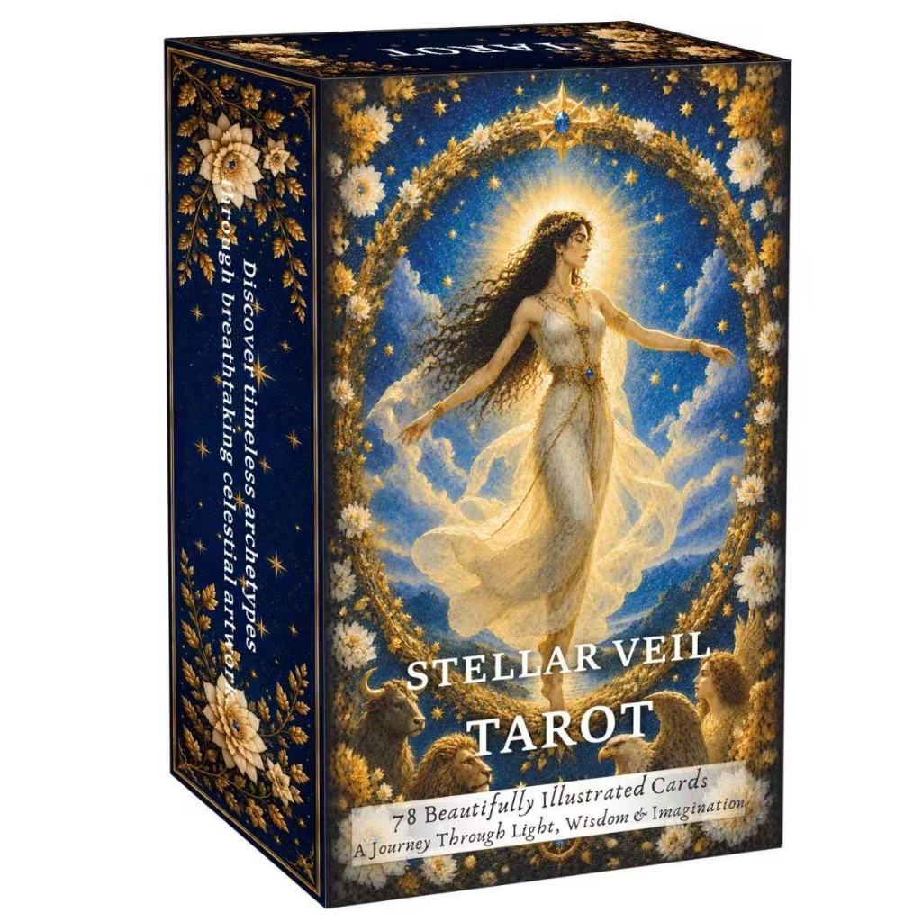 [Bản gốc] Heaven and Earth Cover 12 x 7cm Star Veil Tarot English Board Game Card Game Stellar Veil 