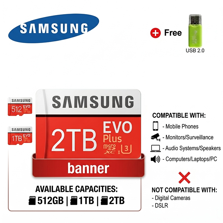 Thẻ nhớ 2TB Thẻ sd 1TB  micro SD 512GB 1TB  Thẻ TF cho máy ảnh điện thoại