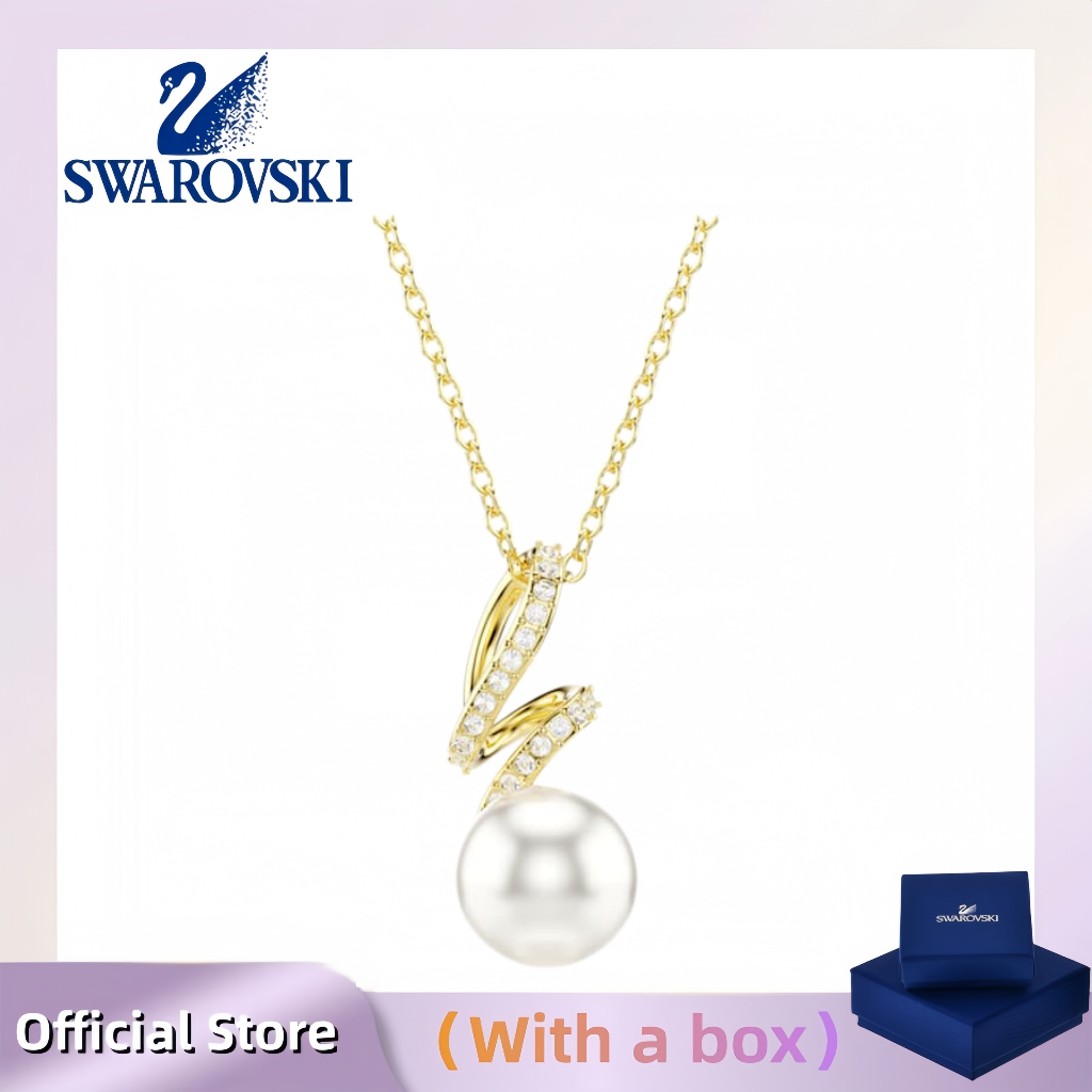Trang sức bạc S925 (có hộp) Mặt dây chuyền Swarovski Gabriella làm bằng ngọc trai pha lê giả, cắt tr