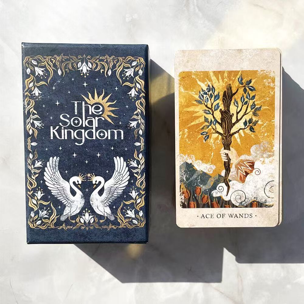 Sun Kingdom Retro Tarot Cards 12 * 7cm Heaven and Earth Cover Hộp Quà Phong Cách Waite Series 78 + 8