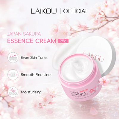 Kem dưỡng trắng sáng da LAIKOU tinh chất hoa anh đào hyaluronic acid sử dụng ngày và đêm chống lão hóa 25g