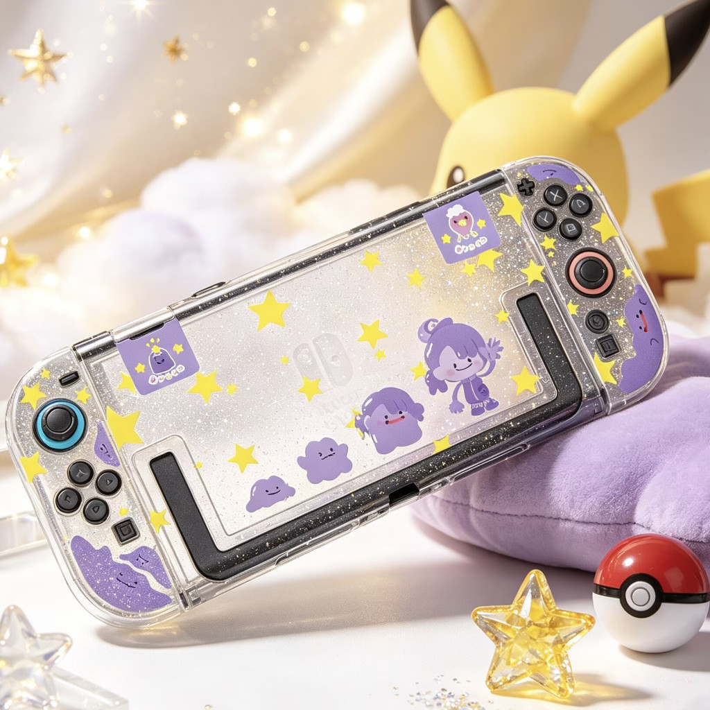 Ốp cứng bảo vệ Pokemon Ditto cho Nintendo Switch 2 2025, Vỏ bảo vệ cho Nintendo Switch 2, Vỏ Dock Sw