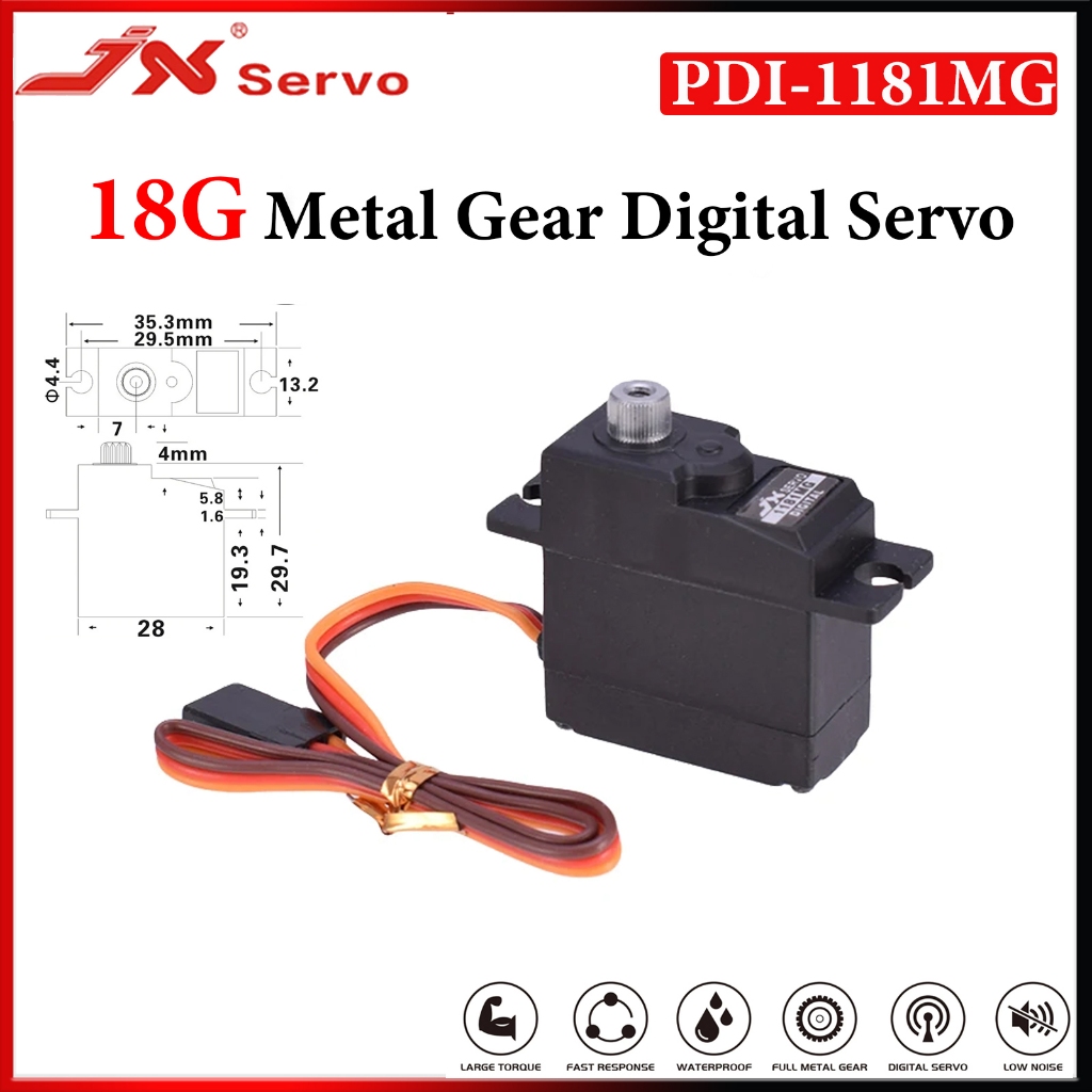 JX PDI-1181MG 18G 3.5KG Core Kim Loại Gear Kỹ Thuật Số Servo Cho 1 / 16 RC Máy Bay Trực Thăng WLtoys