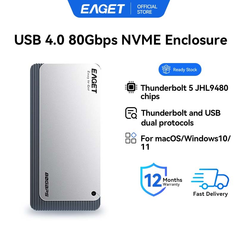 EAGET TSE8500 80Gbps USB4.0 Thunderbolt 5 NVMe SSD Vỏ 8TB