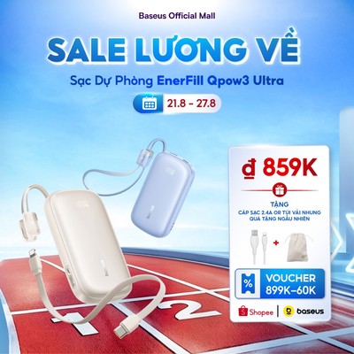 [Chứng nhận 3C MỚI] Baseus EnerFill FC21 Qpow 3 Ultra Digital Display Power Bank với cáp có thể tháo rời 10000mAh / 20000mAh 22,5W