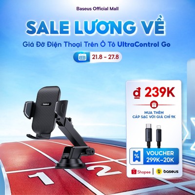 Giá đỡ điện thoại BASEUS có giác hút gắn kính chắn gió xe hơi thích hợp cho Phone Xiaomi Huawei Samsung Oppo