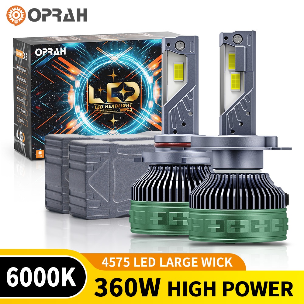 OPRAH 2 Bóng Đèn Pha LED S160 H1 H4 H7 H11 9005 9006 9012 360W 18000LM 6000K Đèn Pha Ô Tô Trắng Cắm 