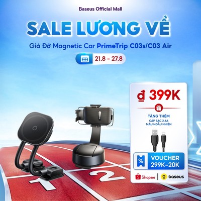 Giá Đỡ Magnetic Car PrimeTrip C03s/C03 Baseus Lực Hút Từ Tính 20N Mạnh Mẽ, Giữ Chắc Ổn Định Thiết Kế Hai Tay Đòn Phù Hợp Nhiều Tình Huống