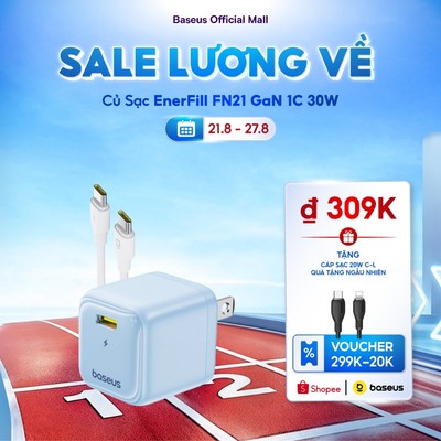 Combo Củ Sạc Kèm Dây Sạc EnerFill FN21 GaN 1C 30W