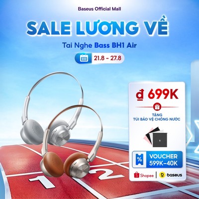 [Hàng mới về] Tai nghe không dây Baseus Bass BH1 Air Wireless 80Hrs Giờ chơi ENC Khử tiếng ồn 90g Đèn Bluetooth 6.0