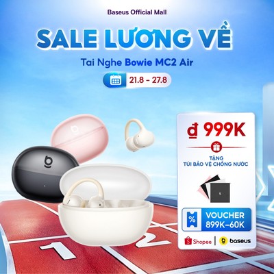 Tai nghe không dây đích thực Baseus Bowie MC2 Air Open-Ear 40Hrs Thời gian chơi Tai nghe chống nước Super Bass2.0 & IP67