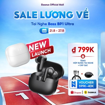 [Mở bán 15/7] Baseus Tai Nghe Bass BP1 Ultra Bluetooth 6.0 ANC Khử tiếng ồnTWS 55dB Cuộc gọi AI thích ứng