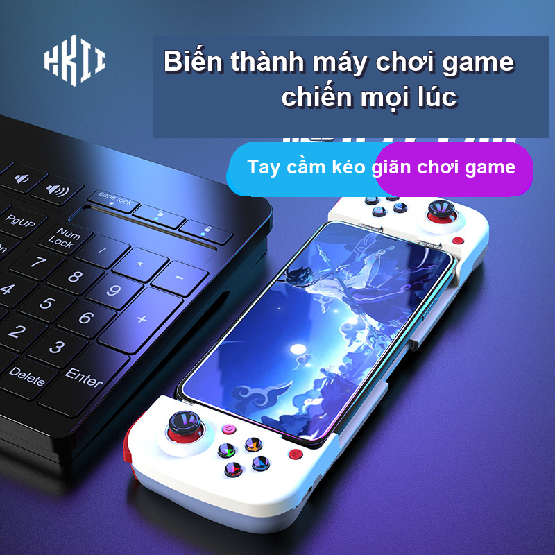Tay Cầm Chơi Game D3 Bluetooth Cho Điện Thoại Android iPhone, Gamepad Co Giãn Kẹp Máy Chơi Game Mobi
