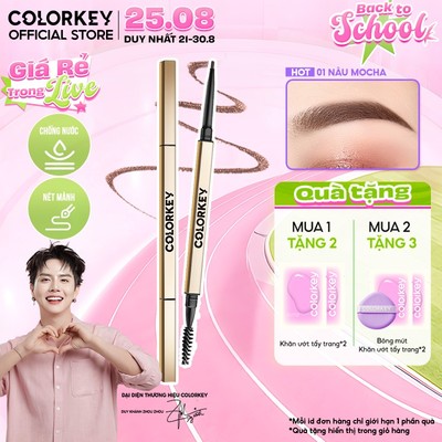 Chì Kẻ Mày COLORKEY 2 Đầu Tam Giác, Nét Mảnh Lâu Trôi, Kẻ Chân Mày Tự Nhiên 0.07g
