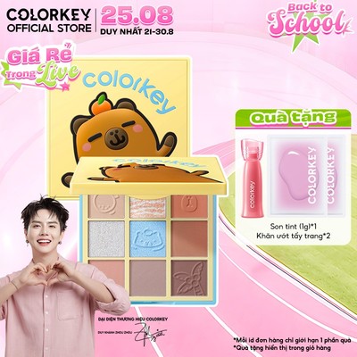 COLORKEY Capybara Bảng Phấn Mắt 9 Màu Trang Điểm Mắt Matte Pearlescent, Bảng Trang Điểm Đa Năng
